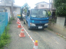 仙台市で３．１１東日本大震災の時に壊された下水道管をなおしています