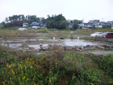宮城県七ヶ浜町で排水路の整備工事