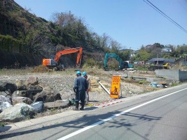 宮城県七ヶ浜町でがれきの撤去工事